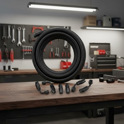 Versatile 6AN Fuel Hose - 10FT Braided Nylon with 2000 PSI Rating for All Fluids