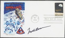 *Frank Borman Signed Apollo 8 First Day Cover w/ Crew Artwork
