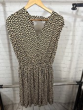 banana republic V Neck Sleeveless Polka Dot Dress. Brown. Size M. NWT
