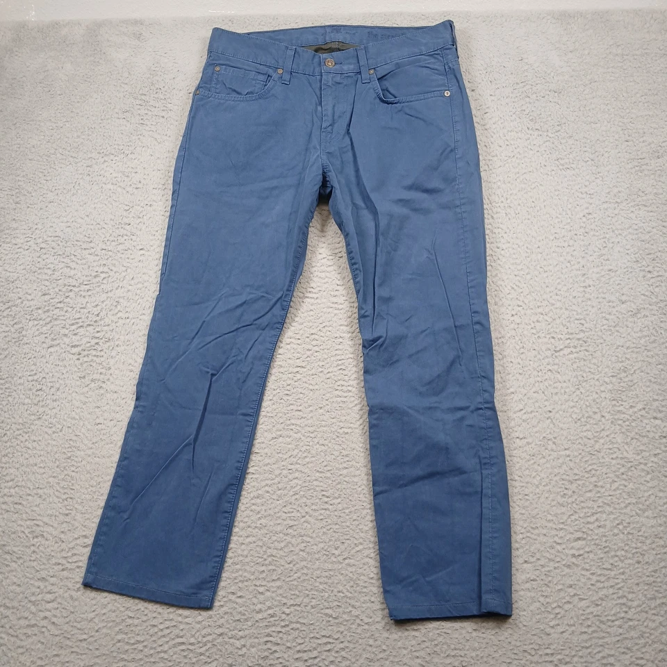 7 For All Mankind Blue Jeans Men 32x32 100% Cotton Straight Leg Made USA - Image 2 of 4