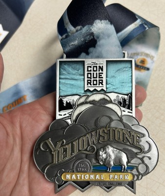 The Conqueror Virtual Challenge Medal Yellowstone 75 Miles