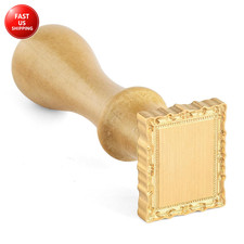 Frame Wax Seal Stamp, 3D Embossed Relief Carving Brass Head and Wood Handle for