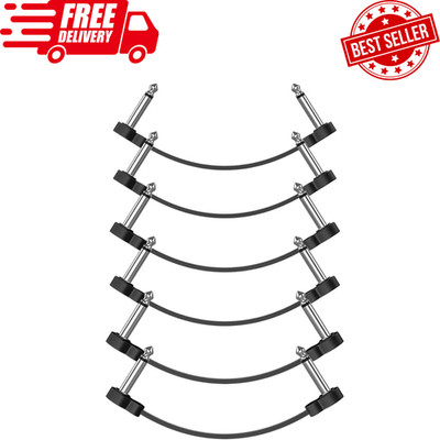 6 Pack Guitar Patch Cables, 5 Inch, 1/4'' TS Right Angle Guitar Cable, Low Profil