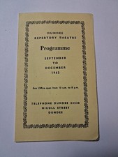 Vtg 1960s Dundee Repertory Theatre Program Sept to Dec 1962 Nicoll Street