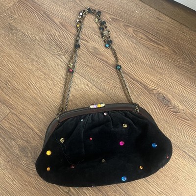 Vintage seltene schwarze Ruth Saltz Handtasche/ Schultertasche Sammlerstück Retro