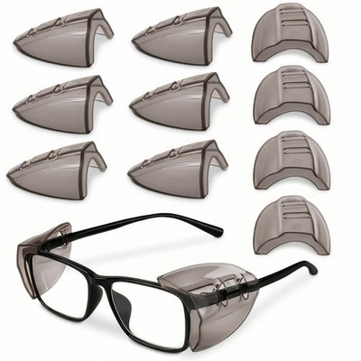 Brown Safety Side Shields for Glasses Clip-On - 6 Pack Multi-Frame Fit 98% Ey...