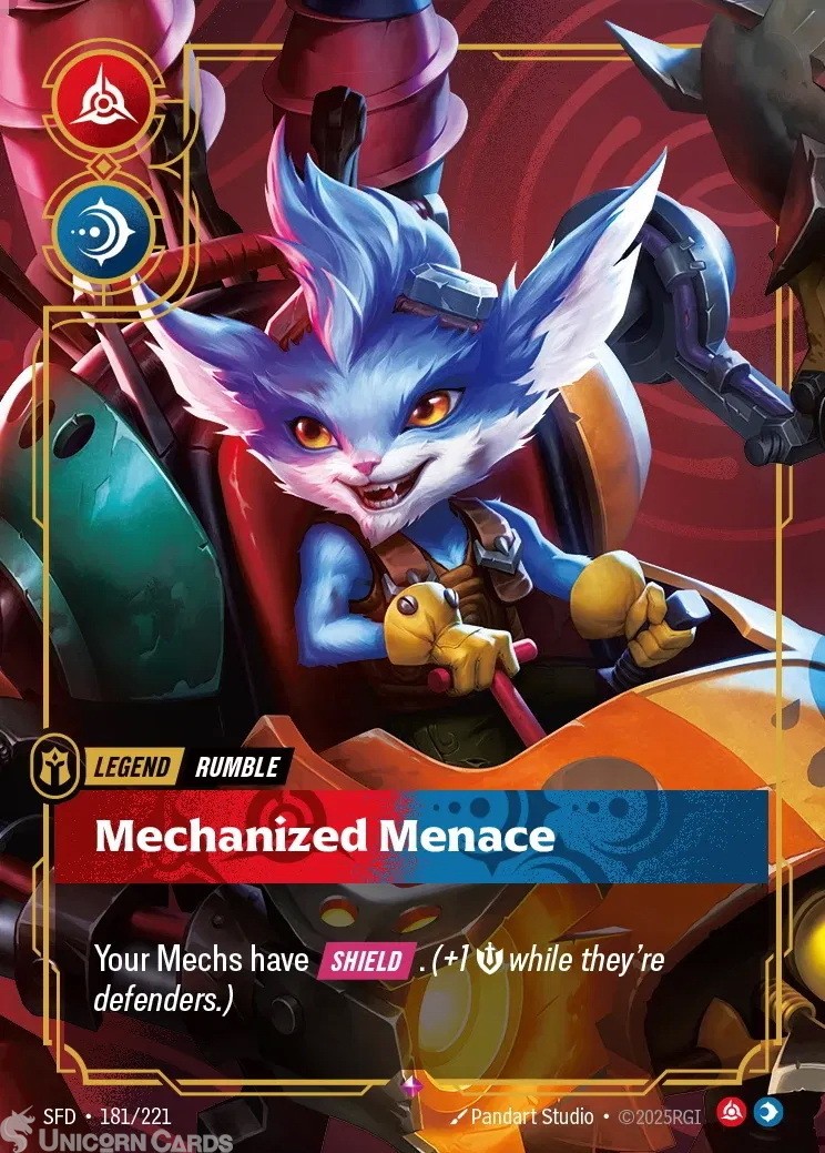 181/221 Rumble - Mechanized Menace : Rare Foil Riftbound TCG Card : Spiritforged