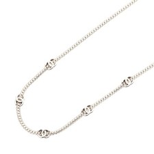 Chanel Coco Mark Necklace Stainless Steel Women Silver One Size 660483