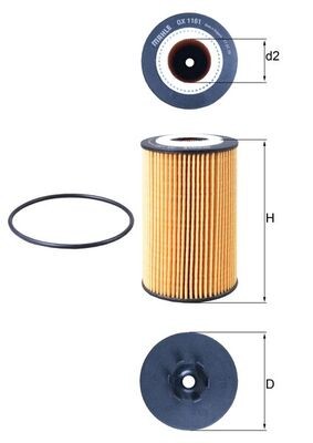 Mahle Ox 1161D oil filter for Mercedes-Benz