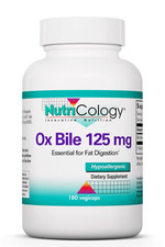 Nutricology, Ox Bile, Ochsengalle, 125 mg, 180 vegetarische Kapseln