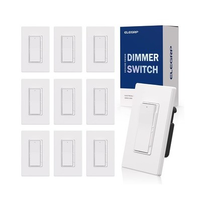 ELEGRP Dimmer Light Switch for 300W Dimmable LED/CFL Lights and 600W INC/HAL ...