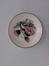 Royal Worcester Vintage Pink White Gold Mini Dish Bone China In Box Floral 