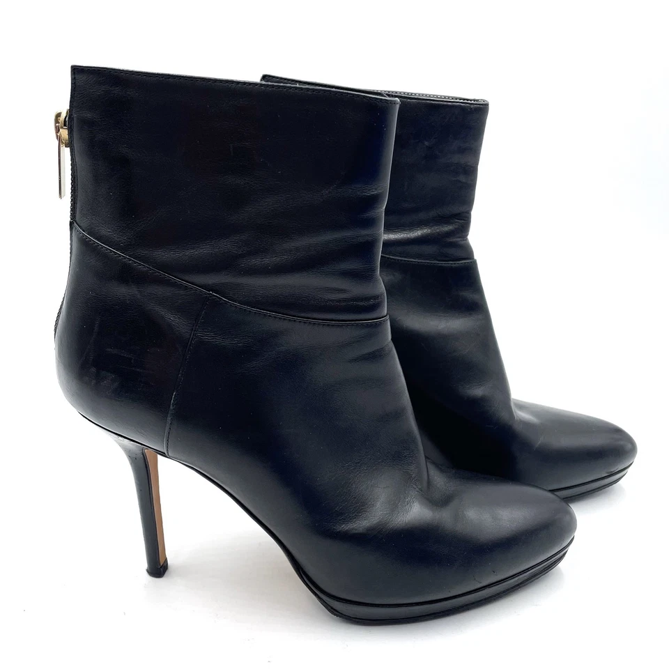 Jimmy Choo Botines Cuero Negro Tacones de Aguja Botas Talla 37.5 / 7.5 Foto 2 de 4