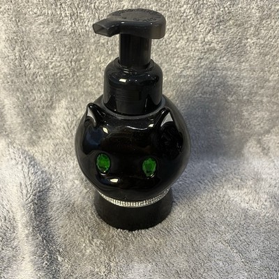 NEW Black Cat glam Green Eyes Soap Pump Dispenser Holder Bath & Body Works
