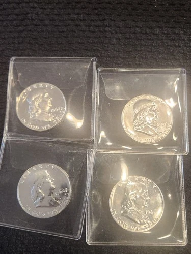 Franklin Silver Half Dollars  PROOF COINS. $2.00 FV. No Reserve. Amazing!