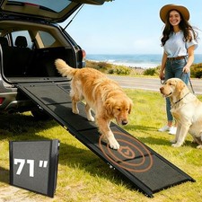 Dog Ramp for Car, 71" Extra-Long  20" Wide Folding Pet Ramp for 71"L x 20"W