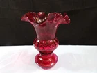 Fenton Cranberry Glass Urn Shaped Vase 6 1/2" Tall INV2