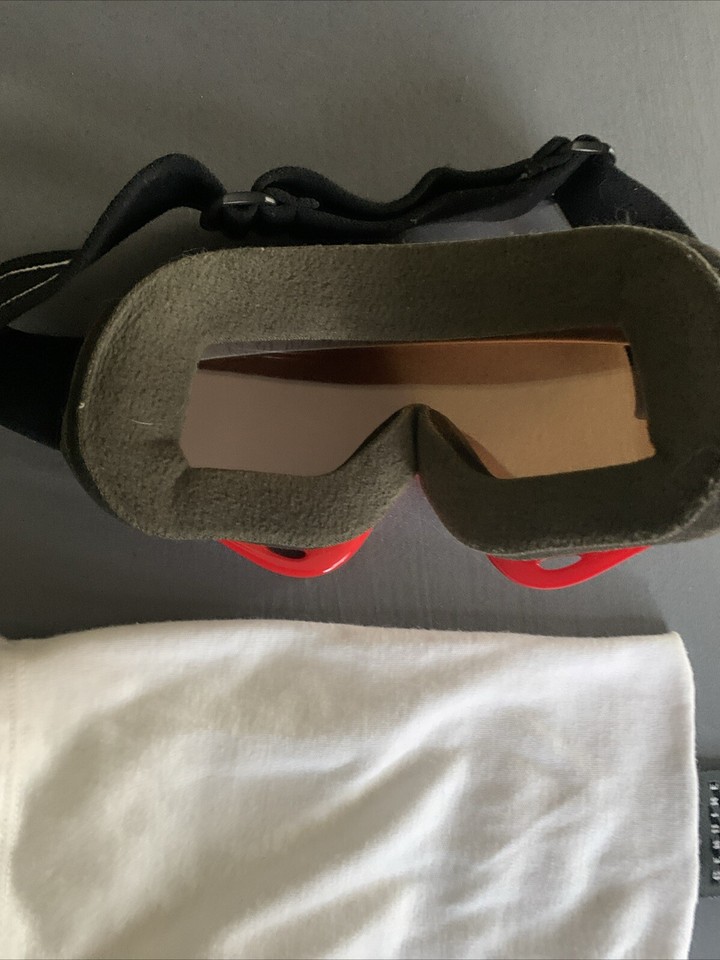 Vintage OAKLEY Ski Goggles Red Frame W/ Amber Lens Moto/BMX Goggles eBay