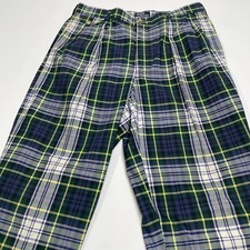 VNTG Polo Ralph Lauren 36x32 70s/80s Tartan Pleated Wide Leg Pants