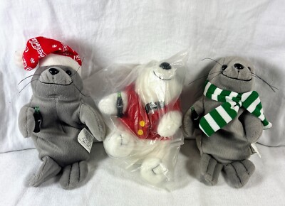 Collectible Coca-Cola Bean Bag Plushies lot of 3