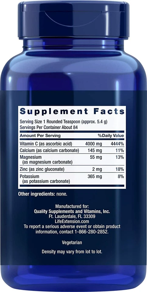 Лот из 4 буферизованных порошков витамина С для продления жизни чувствительных желудков 454 г - Изображение 3 из 4