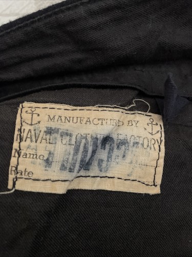 VINTAGE Naval Clothing Factory Pants Mens Black Wool US Navy Sailor Sz 31X 27” - Picture 3 of 16