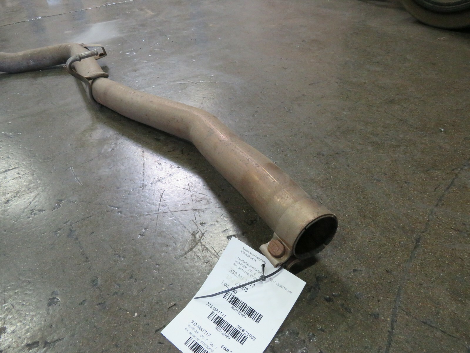 Maserati Quattroporte, RH, Right, Muffler, Used, Dented Tip, P/N 670030852