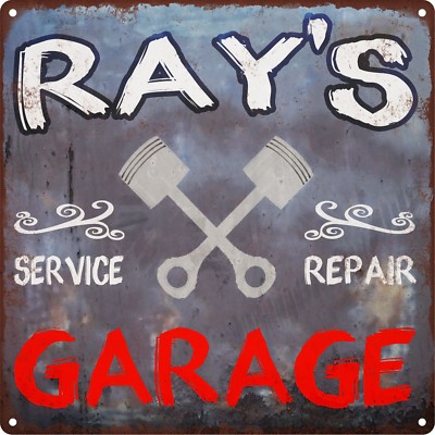 RAY'S Garage Shop Rust Man Cave Shop Gift Home Decor 12x12 Metal Sign SS169