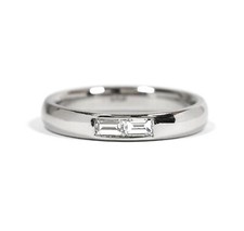 Double Baguette Diamond Channel Set Platinum Men’s Ring