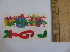 Mrs. Grossman's Stickers CHRISTMAS GIFTS HOLLY RIBBON 2" X 3.25" 1 Mod NOS a
