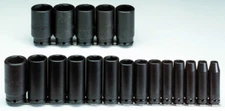 Proto J74116 - 19 Pc 1/2" Dr Deep Impact Socket Set 3/8" - 1-1/2"  6 PT USA