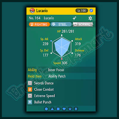 Pokemon Scarlet And Violet Shiny Lucario 6IV Battle Ready Fast Delivery