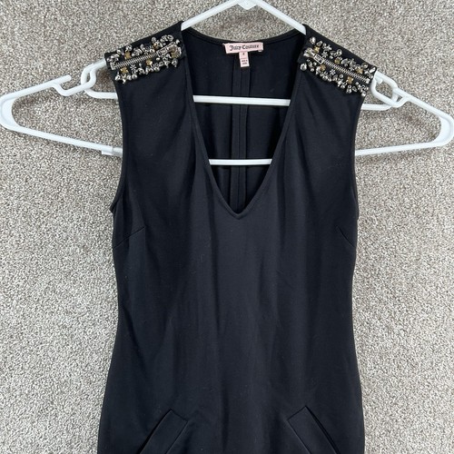 Jouicy Couture Women's Dress Size Small Black Sleeveless V-Neck Side Zip Closure - Picture 2 of 12