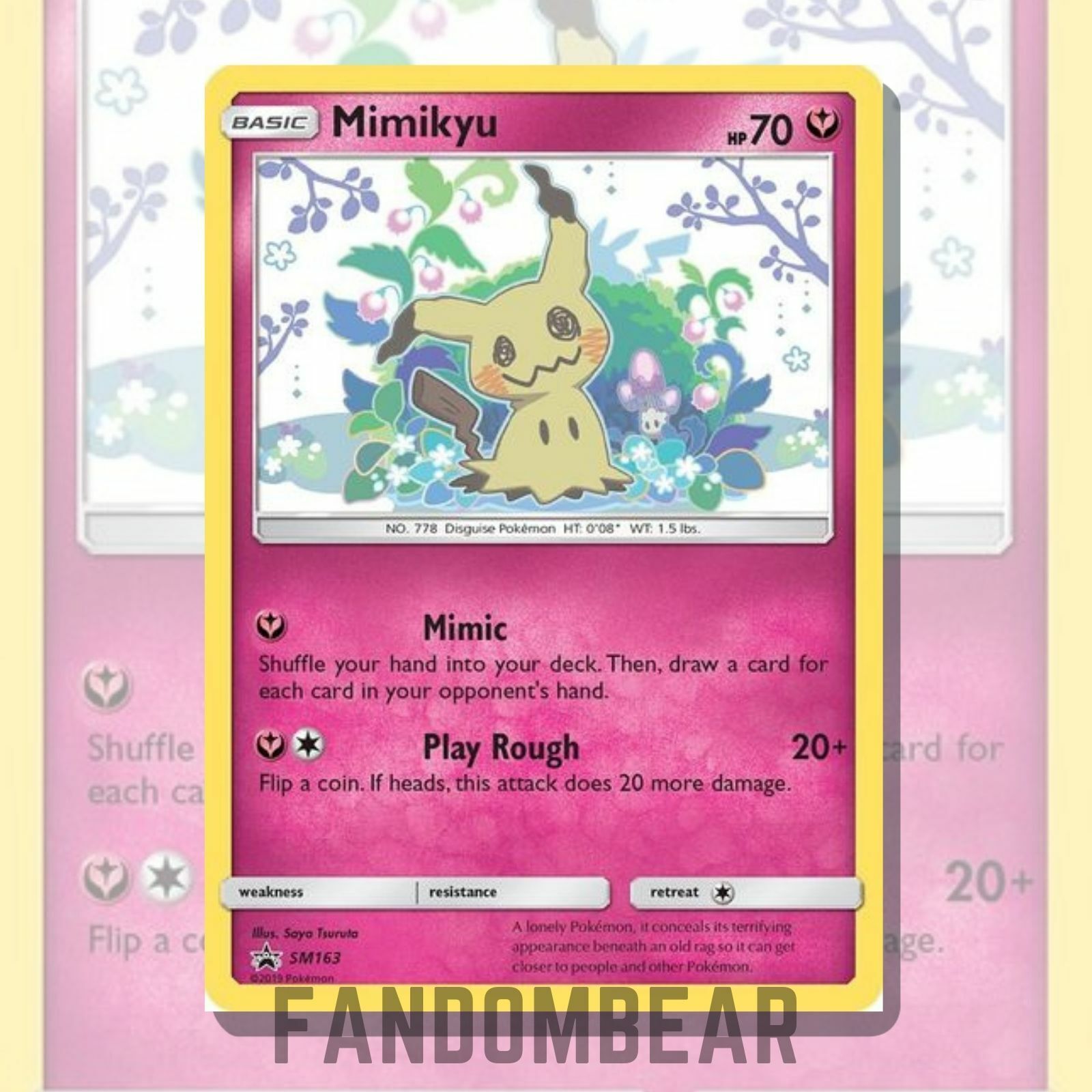 Raríssima Carta Pokemon Mimikyu Promo (sm163/250) Original