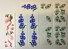 Flower Sticker Lot Beautiful Floral Scrapbooking Daisies White Blue Pink