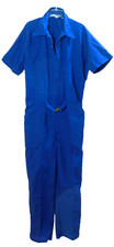 Tom Cat Coverall XL Navy Blue Short Sleeve Zip Front Elastic Waist Back VGUC