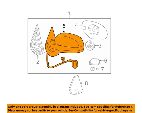GM OEM Door Side Rear View-Mirror Cover Cap Trim Right 25788155