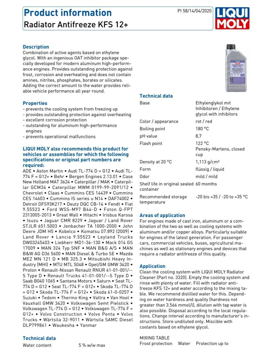 Antifreeze Coolant (European Market) Dodge Challenger Forum, 53 OFF