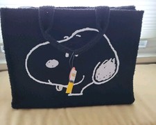 Peanuts Snoopy Portrait Sherpa Xl Tote Adjustable Strap Nwt W 17.5×h 13.5 ×8 Nwt