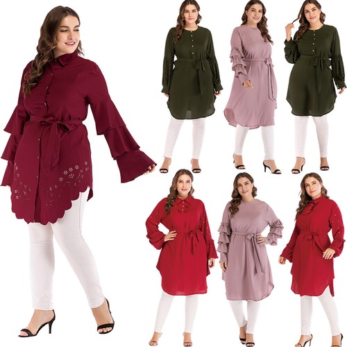 Muslim Women Long Sleeve Tops Dress 