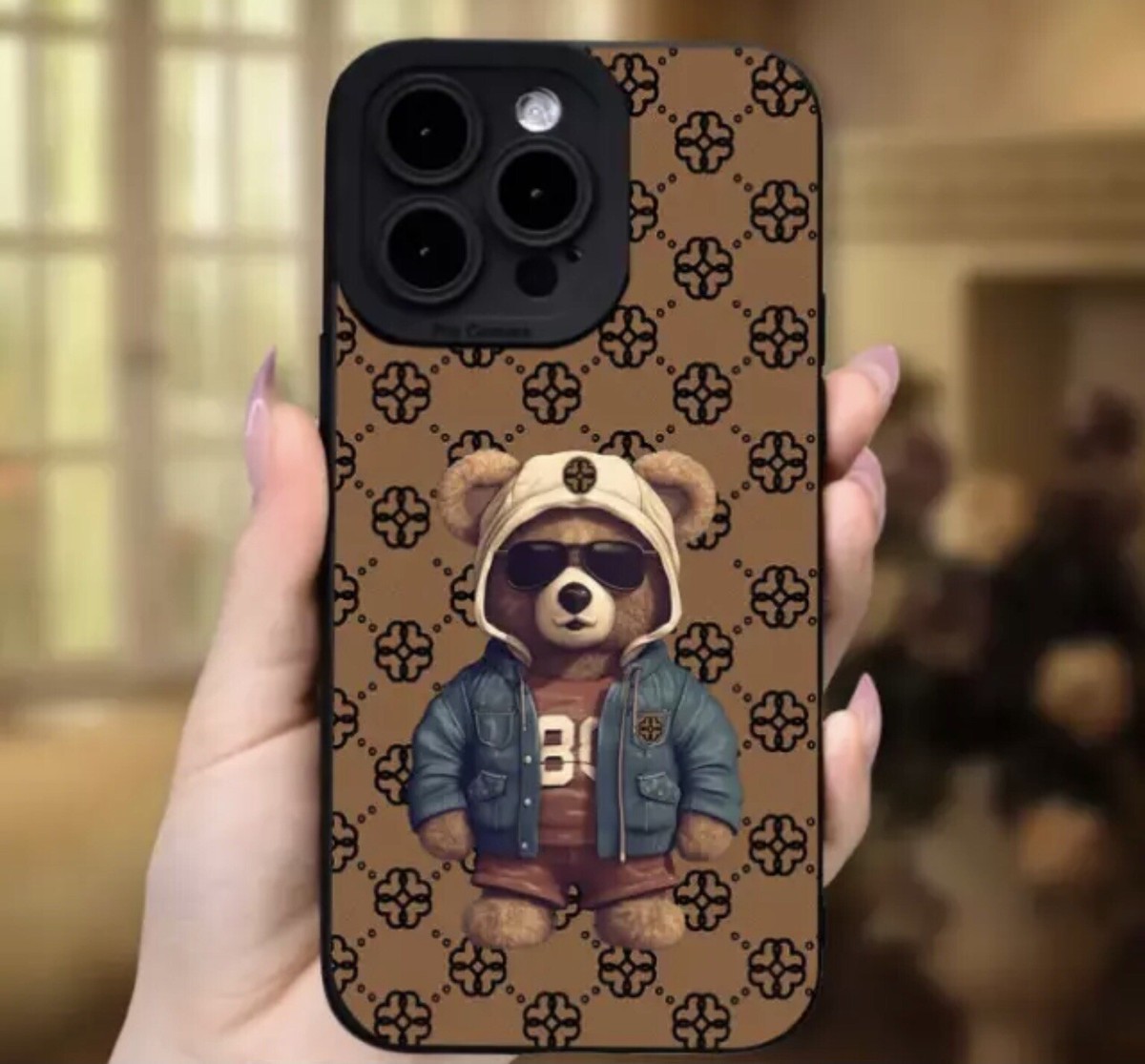 Designer Bear Print Protective Phone Case for iPhone 14 Pro Max Stylish Durable Designer Bear Print Protective Phone Case for iPhone 14 Pro Max Stylish Durable
