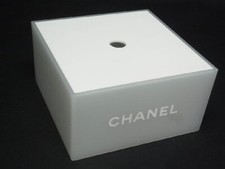 CHANEL Makeup Vanity Storage Box Cotton Pads CASE White Novelty Rare  13cm x  7