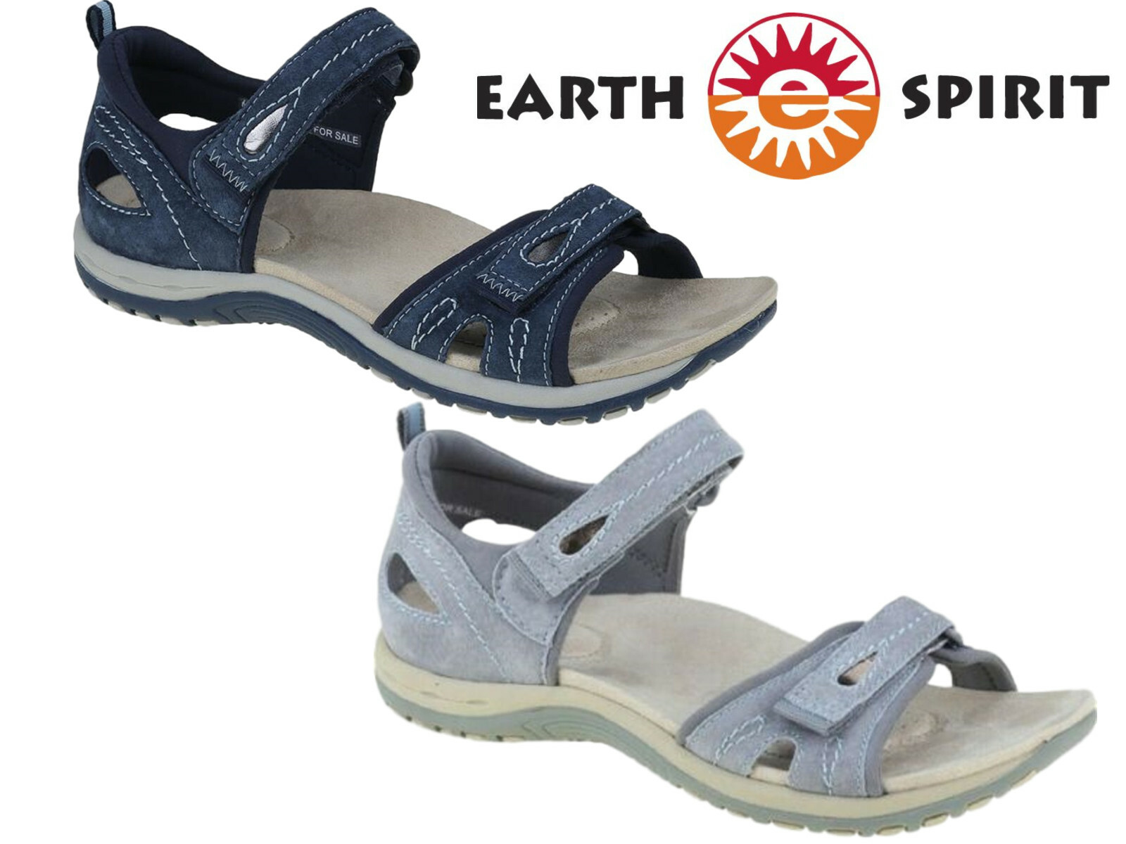 Ladies Earth Spirit Sandals Leather Comfort Walking Beach Touch Fastening  Shoes | eBay