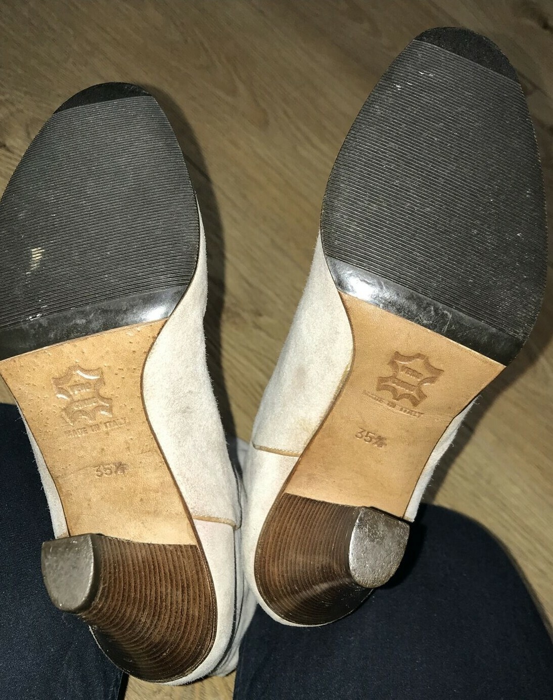 Vintage 1970s Soft Suede Boots, Size 35.5 Eu, 2.5 UK, Need TLC, Mushroom Colour 10
