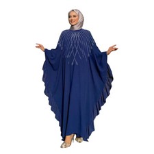 Women Turkey Robe Moroccan Kaftan Dubai Abaya Rhinestone Evening Dress Gown Prom