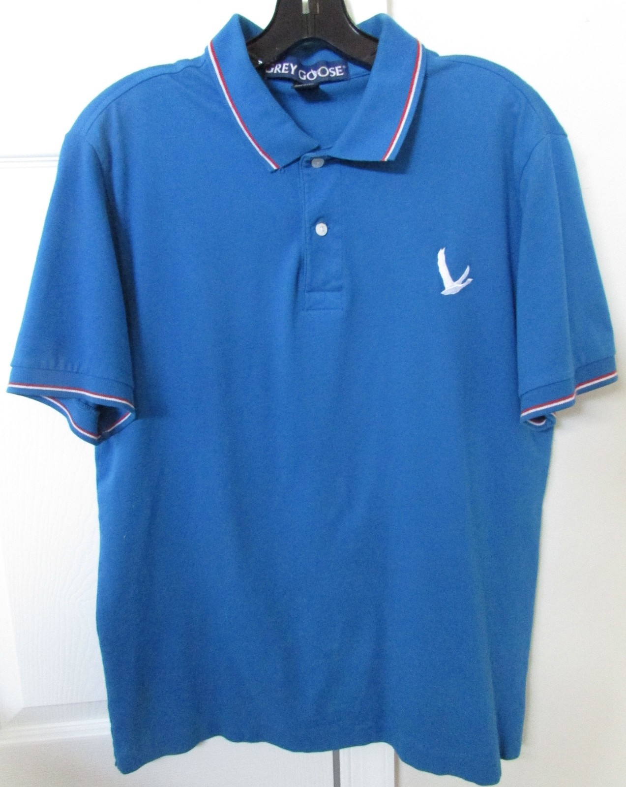 Grey Goose Vodka Licensed Ladies Golf Polo Shirt Blue Large EUC