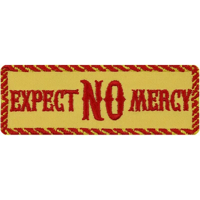 EXPRESS-STICKEREI GMBH Expect no mercy Ultras Aufbügler Biker Patch/Flicken/Bügelbild/Applikation gelb