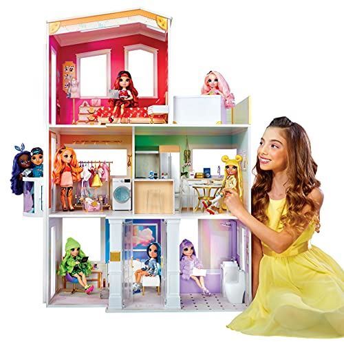 Rainbow High House – 3-Story Wood Doll House (4-Ft Tall & 3-Ft