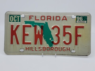 #ad #ad FLORIDA STATE ISSUED LICENSE PLATE KEW 35F EXPIRED DECORATION ONLY HILLSBOROUGH $14.99