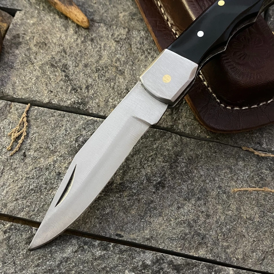 NAVAJA DE BOLSILLO PLEGABLE SHARD™ PERSONALIZADA DE ACERO FORJADO A MANO EDC CON BLOQUEO CON FUNDA Foto 3 de 4